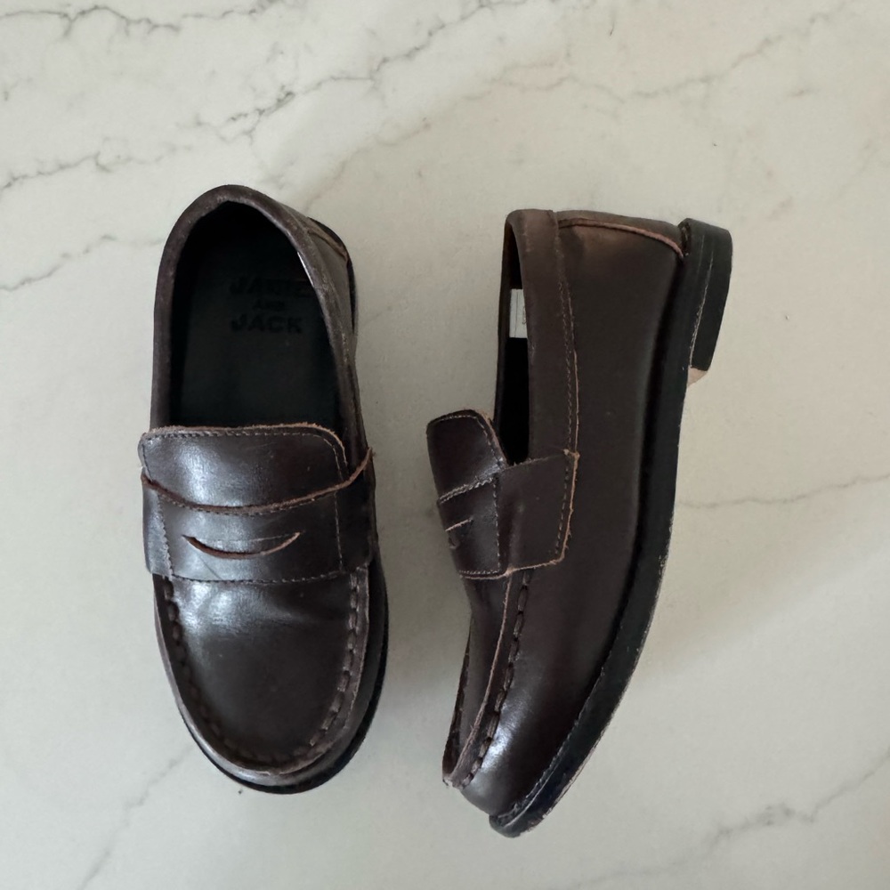 Janie and Jack Leather Penny Loafer Toddler Size 8 Boy